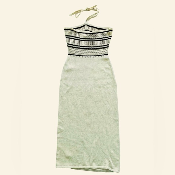 Ramy Brook Crochet Knit Halter Midi Dress 1960s Style Resort Wear Size XS - Picture 2 of 7